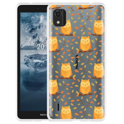Cazy Hoesje geschikt voor Nokia C2 2nd Edition - Cute Owls
