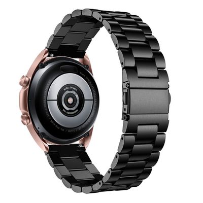 Cazy Bandje geschikt voor Samsung Galaxy Watch 6 / 5 / 4 - Metalen Watchband - Zwart