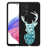 Hoesje Zwart geschikt voor Samsung Galaxy A53 - Art Deco Deer