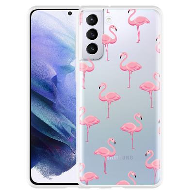 Cazy Hoesje geschikt voor Samsung Galaxy S21 Plus - Flamingo
