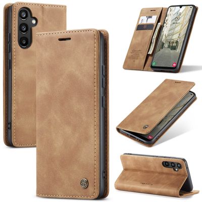 CASEME Samsung Galaxy A34 Retro Wallet Case - Brown