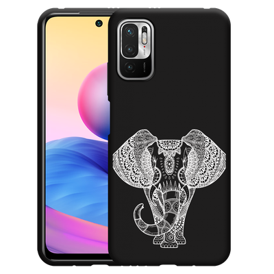 Cazy Hoesje Zwart geschikt voor Xiaomi Redmi Note 10 5G - Mandala Elephant