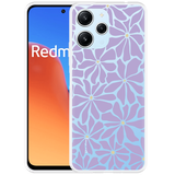 Hoesje geschikt voor Xiaomi Redmi 12 4G Abstracte Paarse Bloemen