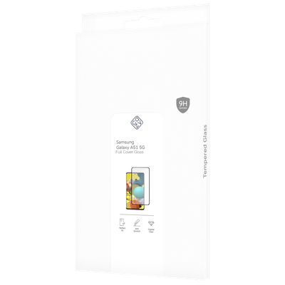Cazy Full Cover Glass Screen Protector geschikt voor Samsung Galaxy A51 5G - Zwart