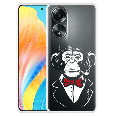 Cazy Hoesje geschikt voor Oppo A58 4G Smoking Chimp