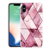 Hoesje geschikt voor iPhone X - Roze Marmer Mix