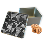 Koektrommel Polygon Marmer Grijs Vierkant - Bewaarblik 20x20x10 cm