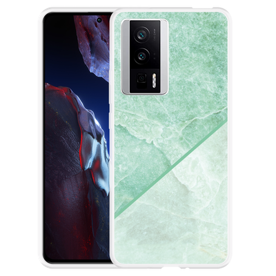 Cazy Hoesje geschikt voor Poco F5 Pro Green Marble