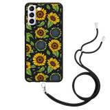 Hoesje met Koord Zwart geschikt voor Samsung Galaxy S21 Plus - Sunflowers