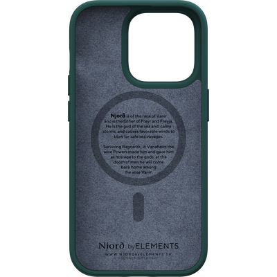 Njord Collections Zalm Leder Hoesje geschikt voor iPhone 14 Pro Max - Groen
