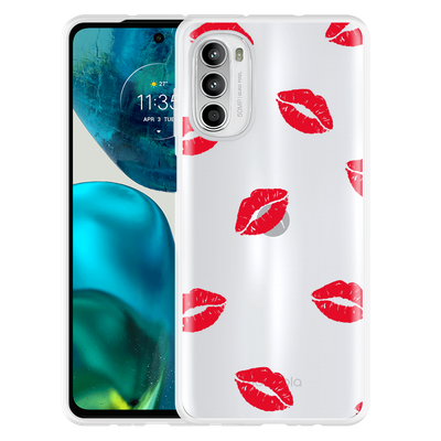 Cazy Hoesje geschikt voor Motorola Moto G52 - Red Kisses