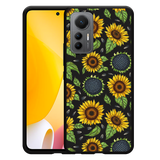 Hoesje Zwart geschikt voor Xiaomi 12 Lite - Sunflowers