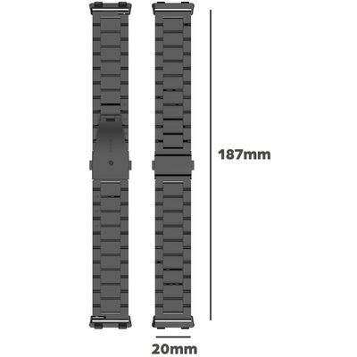 Cazy Oppo Watch 2 42mm Bandje - Metalen Watchband - Zwart