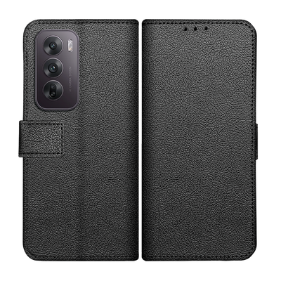 Cazy Hoesje geschikt voor Oppo Reno12 - Bookcase Classic met Pasjeshouder - Zwart