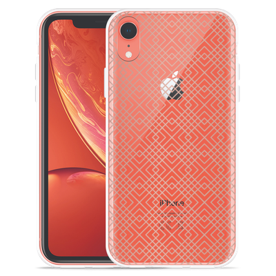 Cazy Hoesje geschikt voor iPhone Xr - Geometric Pink Lines