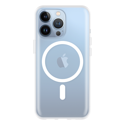 Cazy Soft TPU Hoesje met Magnetische Ring geschikt voor iPhone 13 Pro - Transparant + 2 in 1 Magnetische Draadloze Charger Pad 15W - Wit + Draadloze Oordopjes met Active Noise Cancelling - Wit (met oplaadcase)