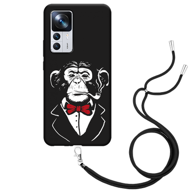 Cazy Hoesje met Koord Zwart geschikt voor Xiaomi 12T/12T Pro - Smoking Chimp