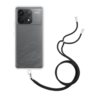 Just in Case Xiaomi Poco F6 Pro - Soft TPU Case with Necklace Strap - Clear