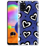 Hoesje geschikt voor Samsung Galaxy A31 - Watercolor Hearts