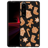 Hoesje Zwart geschikt voor Sony Xperia 1 III - Christmas Cookies