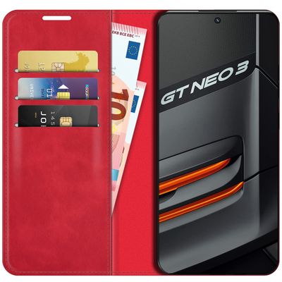 Cazy Wallet Magnetic Hoesje geschikt voor Realme GT Neo3 - Rood