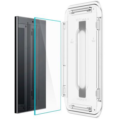 Spigen Screenprotector geschikt voor Samsung Galaxy S24 Ultra - Tempered Glas met Montage 2 stuks - Transparant