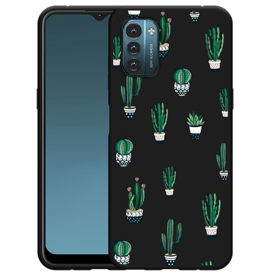 Cazy Hoesje Zwart geschikt voor Nokia G11/G21 - Green Cactus