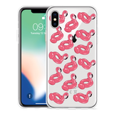 Hoesje geschikt voor iPhone X - Inflatable Flamingos
