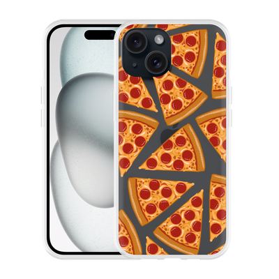 Cazy Hoesje geschikt voor iPhone 15 Pizza Party