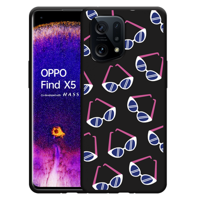 Cazy Hoesje Zwart geschikt voor Oppo Find X5 - Retro Zonnebrillen I