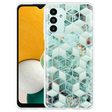 Hoesje geschikt voor Samsung Galaxy A13 5G - Groen Hexagon Marmer