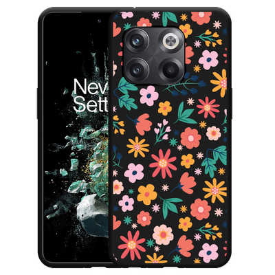 Cazy Hoesje Zwart geschikt voor OnePlus 10T - Always have flowers