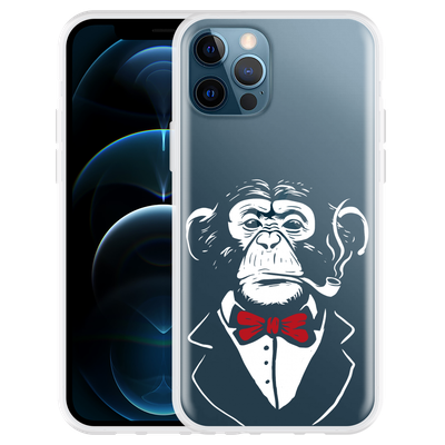 Cazy Hoesje geschikt voor iPhone 12 Pro - Smoking Chimp
