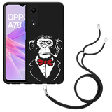 Hoesje met koord Zwart geschikt voor Oppo A78 5G Smoking Chimp