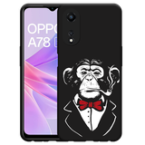 Hoesje Zwart geschikt voor Oppo A78 5G Smoking Chimp