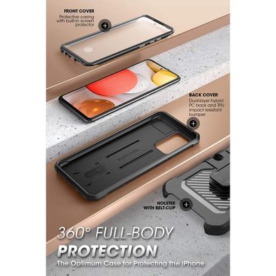 Supcase Unicorn Beetle Pro Hoesje geschikt voor Samsung Galaxy A52 / A52s - Met ingebouwde screen protector - Zwart