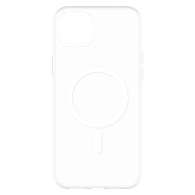 Cazy Soft TPU Hoesje met Magnetische Ring geschikt voor iPhone 15 Plus - Transparant + 2 in 1 Magnetische Draadloze Charger Pad 15W - Wit + Draadloze Oordopjes met Active Noise Cancelling - Wit (met oplaadcase)