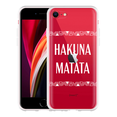 Cazy Hoesje geschikt voor iPhone SE 2020 - Hakuna Matata white