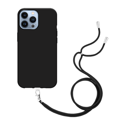 Cazy TPU Hoesje met Koord geschikt voor iPhone 13 Pro Max - Zwart