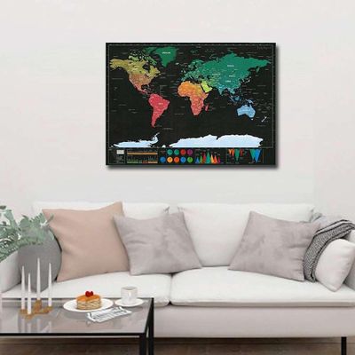 Cazy Luxe Grote Wereldkaart Krasposter - Scratch world map (82x60cm) - 2 Stuks