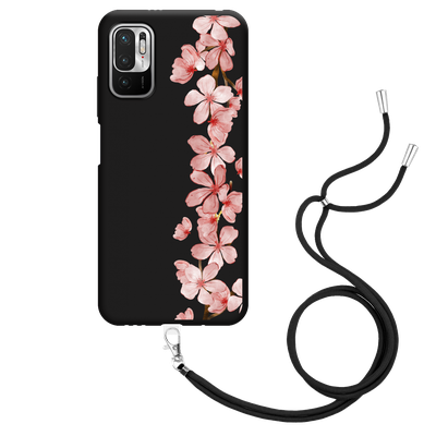 Cazy Hoesje met Koord Zwart geschikt voor Xiaomi Redmi Note 10 5G - Flower Branch