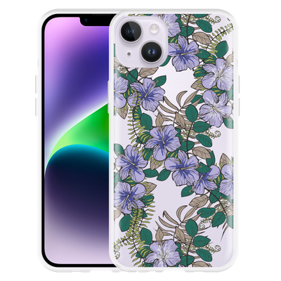 Cazy Hoesje geschikt voor iPhone 14 Plus - Purple Flowers