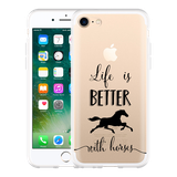 Hoesje geschikt voor iPhone 7 - Life is Better with Horses