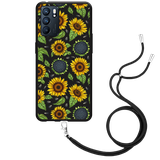 Hoesje met Koord Zwart geschikt voor Oppo Reno6 5G - Sunflowers