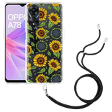 Hoesje met koord geschikt voor Oppo A78 5G Sunflowers