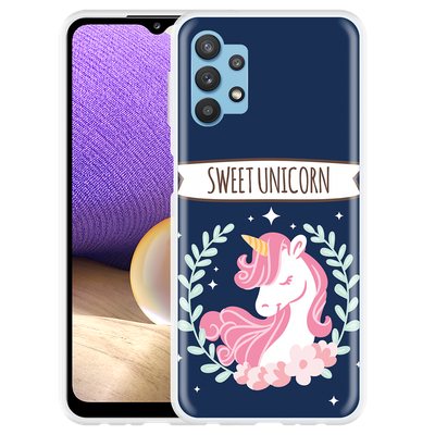 Cazy Hoesje geschikt voor Samsung Galaxy A32 5G - Sweet Unicorn