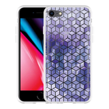 Hoesje geschikt voor iPhone 8 - Paars Hexagon Marmer