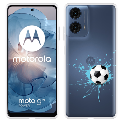 Cazy Hoesje geschikt voor Motorola Moto G04/G04s/G24/G24 Power Soccer Ball