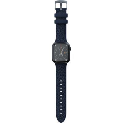 Njord Collections Bandje geschikt voor Apple Watch 44mm/45mm/Ultra - Zalm Leder - Blauw
