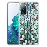 Hoesje geschikt voor Samsung Galaxy S20 FE - Groen Hexagon Marmer